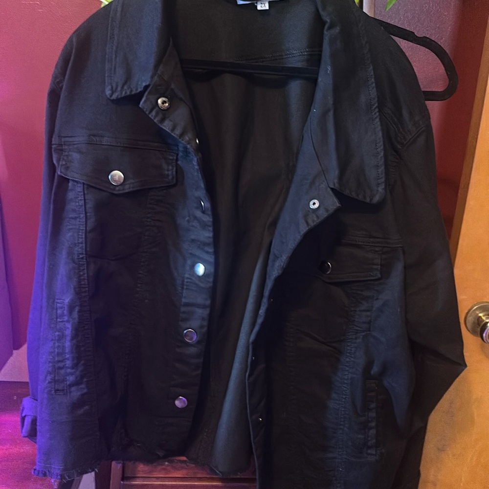 Chic Soul 2X Black Denim Jacket